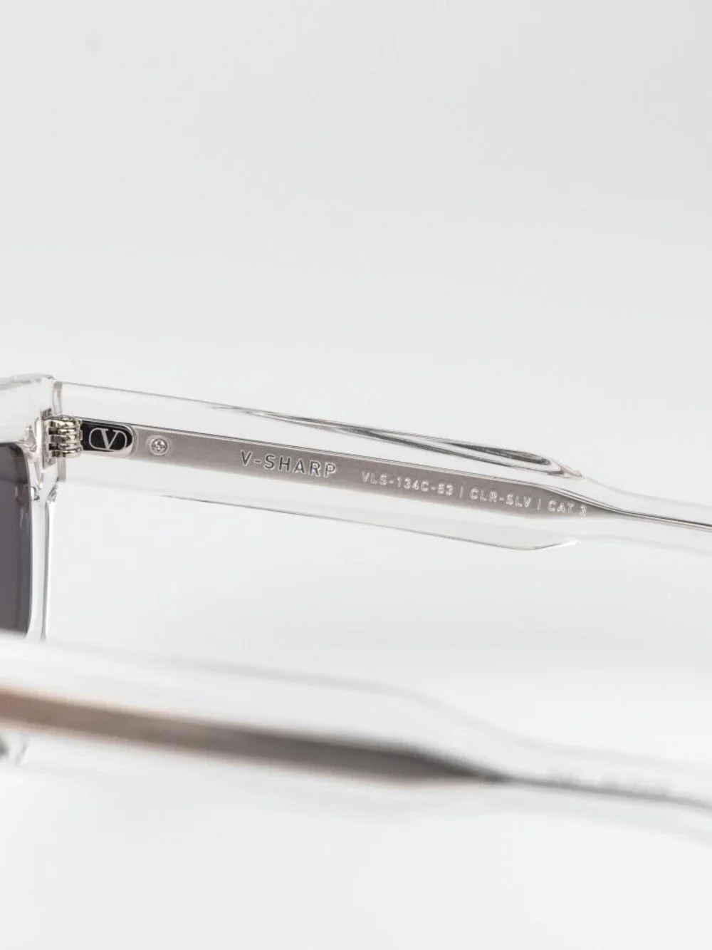 Valentino Men Sunglasses Transparent Grey Rectangle V-SHARP VLS-134 C